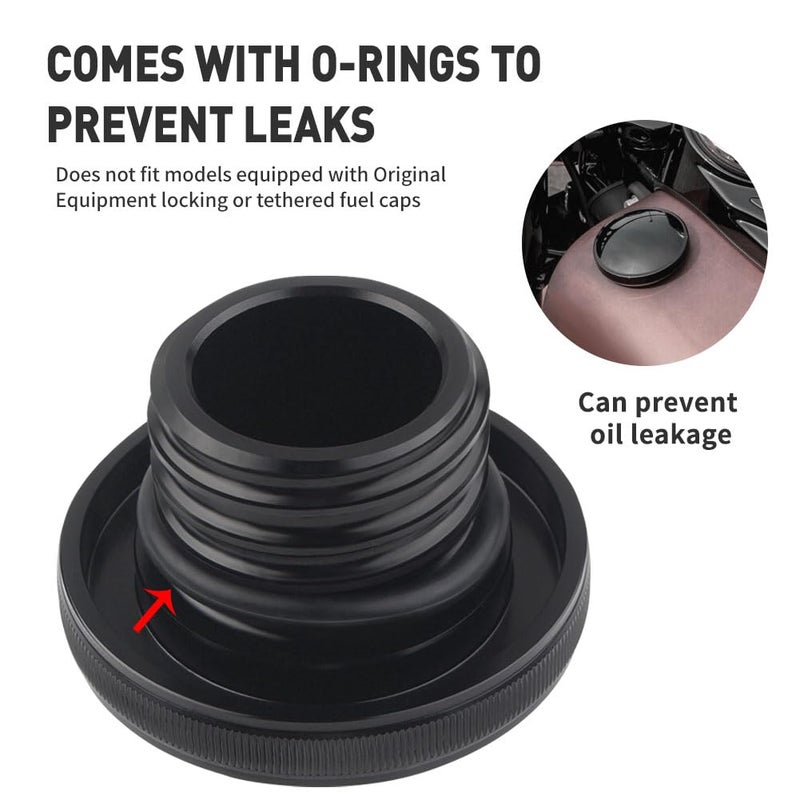 GZYF Fuel Gas Tank Oil Cover for Harley for Sportster XL Dyna FXDF for Softail for Road King 1992-2017, 2015-2017 Freewheeler models, Black - Image 4